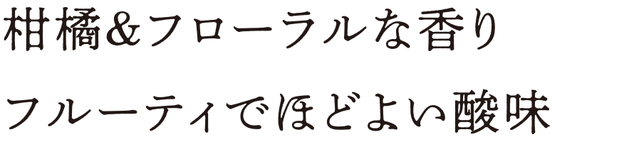 柑橘＆フローラルな香り フルーティでほどよい酸味　